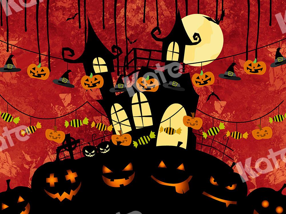 Kate Halloween Backdrop Pumpkins House Designed by Chain Photography - Kate Backdrop AU