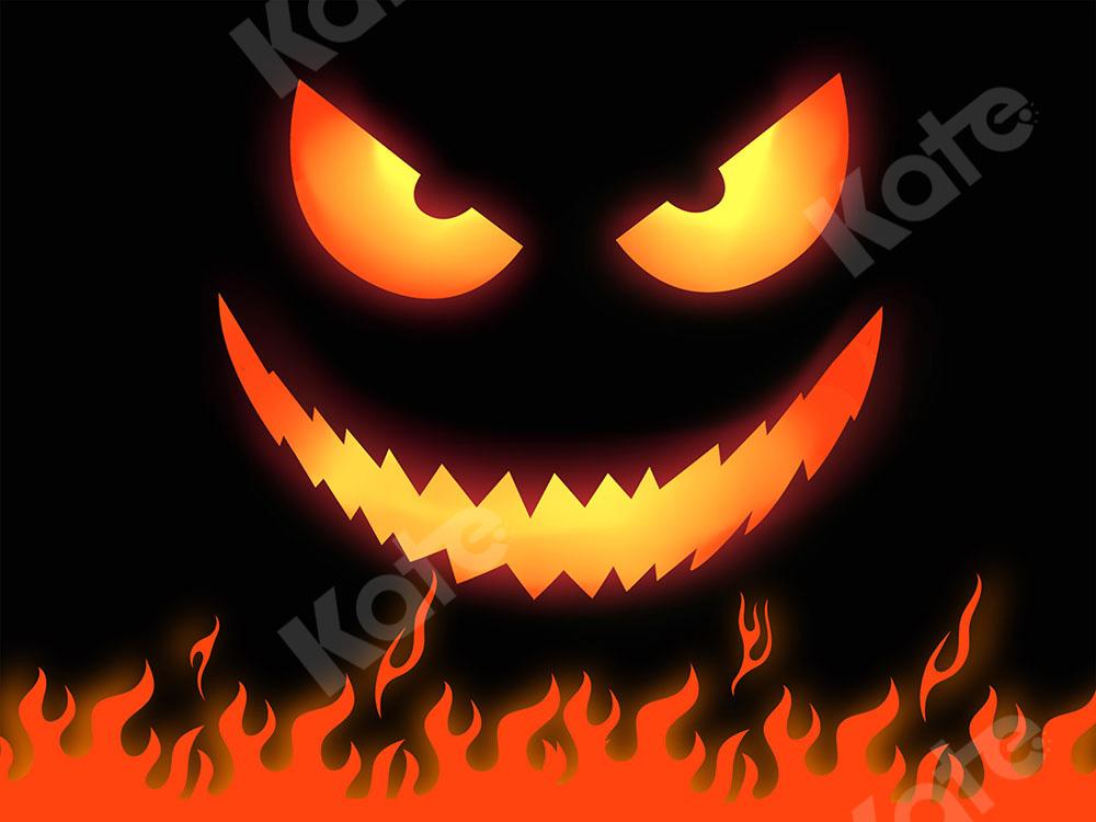 Kate Halloween Backdrop Fire Ghost Face Designed by Chain Photography - Kate Backdrop AU