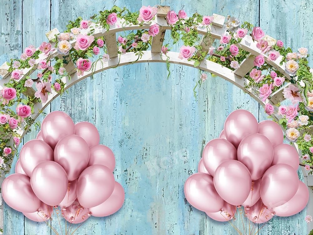 Kate Valentine's Day Balloon Rose Arch Backdrop Designed by Chain Photography - Kate Backdrop AU