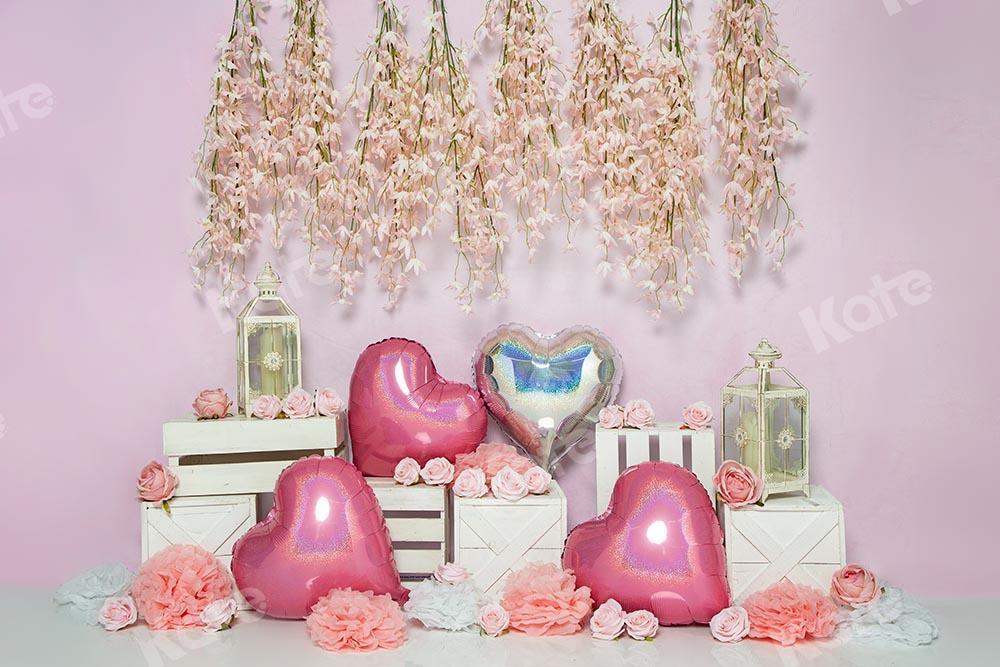 Kate Spring/valentine's Day Pink Heart Backdrop Designed by Emetselch - Kate Backdrop AU