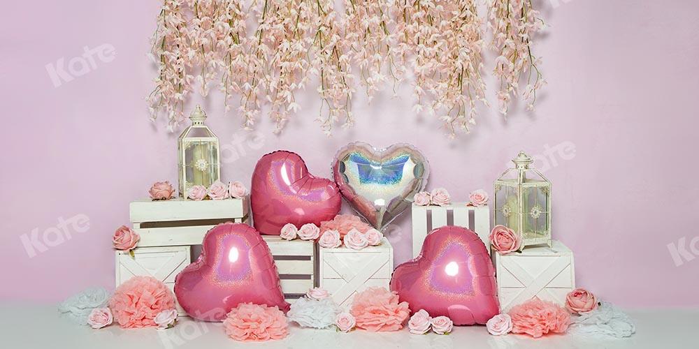 Kate Spring/valentine's Day Pink Heart Backdrop Designed by Emetselch - Kate Backdrop AU