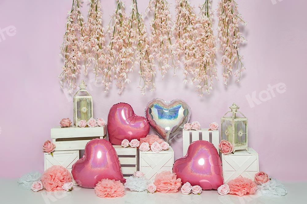 Kate Spring/valentine's Day Pink Heart Backdrop Designed by Emetselch - Kate Backdrop AU