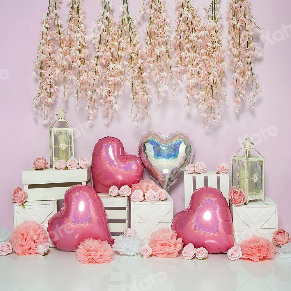 Kate Spring/valentine's Day Pink Heart Backdrop Designed by Emetselch - Kate Backdrop AU