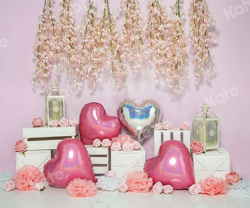 Kate Spring/valentine's Day Pink Heart Backdrop Designed by Emetselch - Kate Backdrop AU