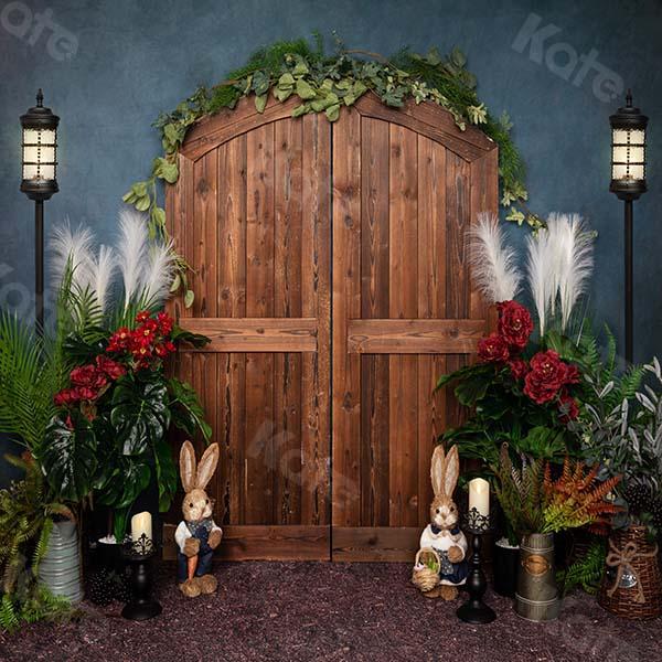 Kate Spring/easter Wooden Door Blue Backdrop Designed by Emetselch - Kate Backdrop AU