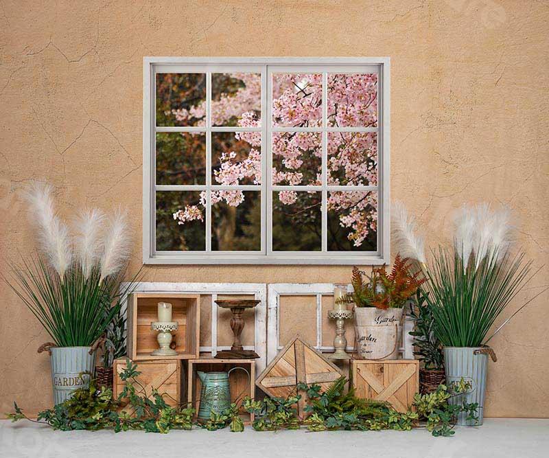 Kate Spring Indoor Window Cherry Blossoms Backdrop Designed by Emetselch - Kate Backdrop AU