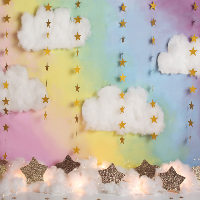 Kate Fantasy Background with Clouds Stars Children Backdrop for Photography Designed by Megan Leigh Photography - Kate Backdrop AU