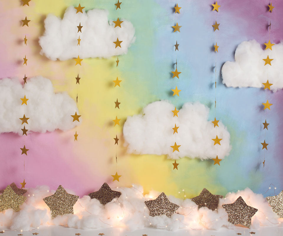 Kate Fantasy Background with Clouds Stars Children Backdrop for Photography Designed by Megan Leigh Photography - Kate Backdrop AU