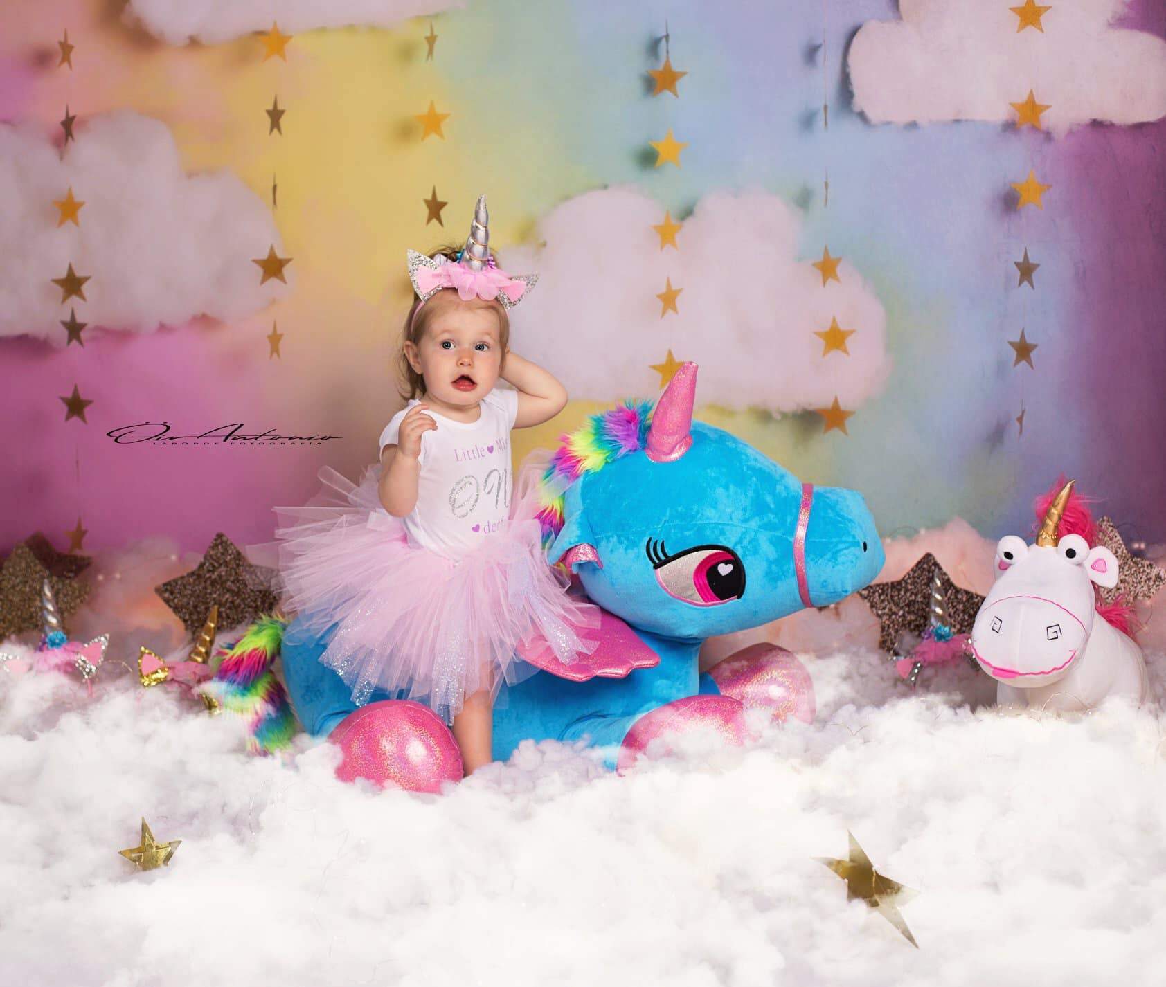 Kate Fantasy Background with Clouds Stars Children Backdrop for Photography Designed by Megan Leigh Photography - Kate Backdrop AU