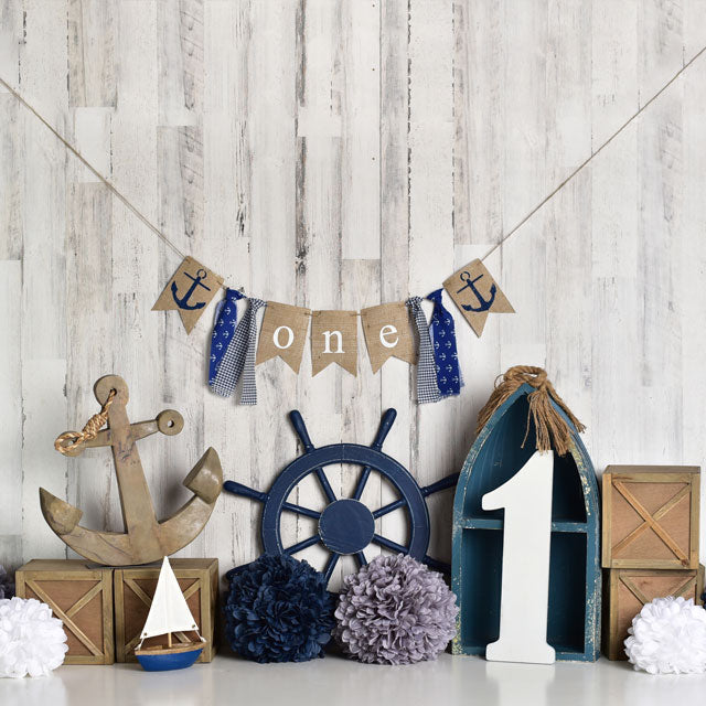 Kate Rudder Anchor Sailor Children Backdrop for Summer cake smash Designed by Mandy Ringe Photography - Kate Backdrop AU