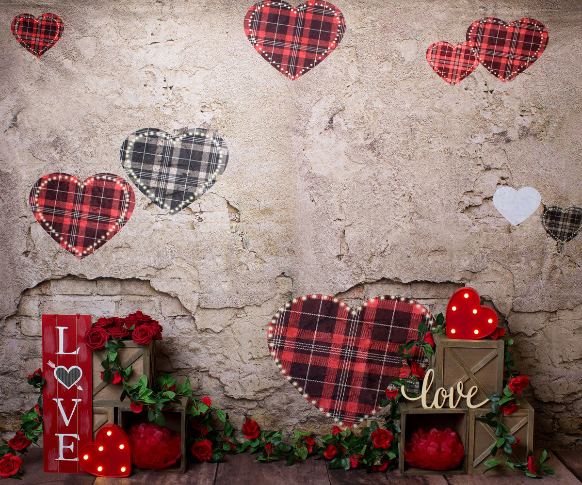 Kate Valentine's Day Brick Wall Backdrop Designed by Megan Leigh Photography - Kate Backdrop AU