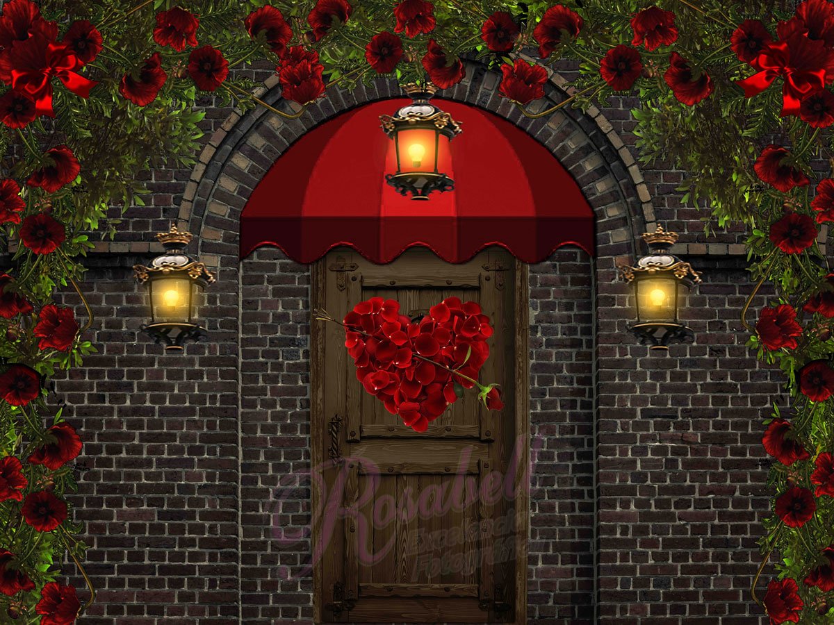 Kate Valentine's Day  Front Door Backdrop Designed by Rosabell Photography - Kate Backdrop AU