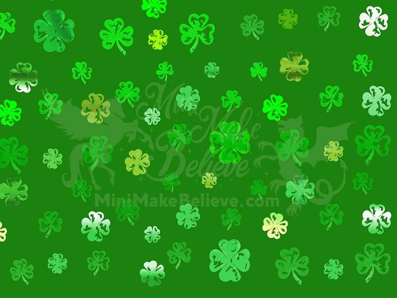 Kate St. Patrick's Day Clovers Green Backdrop Designed by Mini MakeBelieve - Kate Backdrop AU