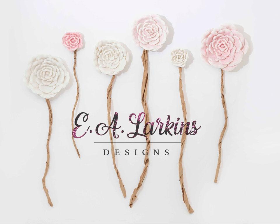 Kate Spring Simple Flowers White Backdrop Designed By Erin Larkins - Kate Backdrop AU