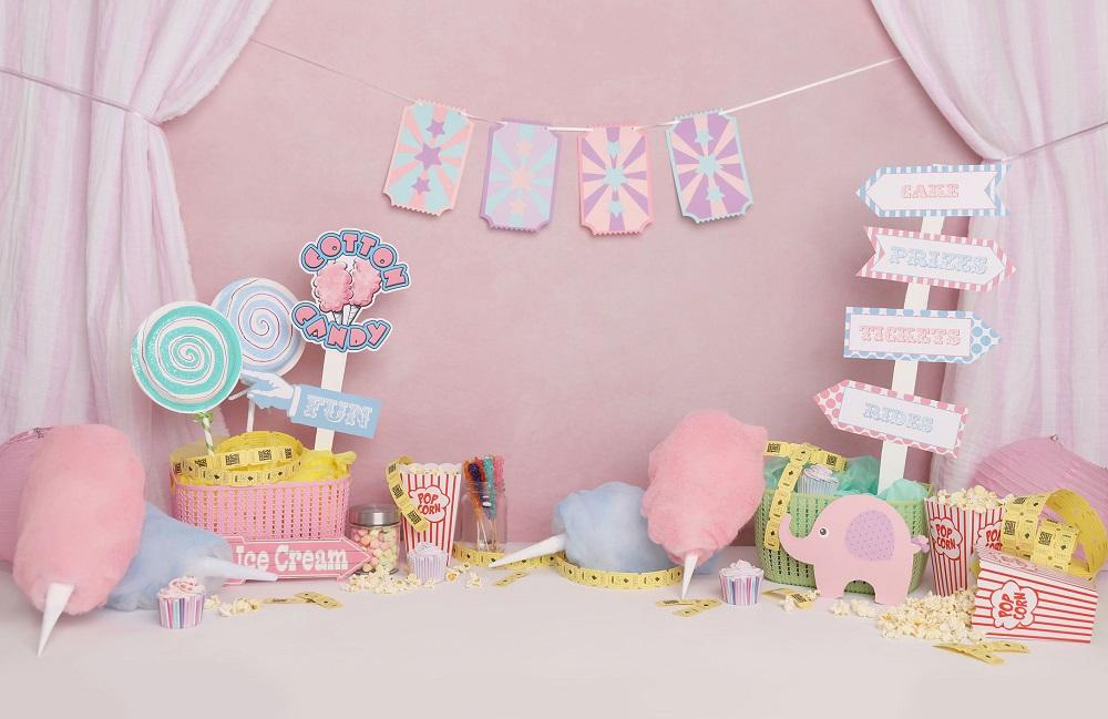 Kate Pink Birthday Carnival Backdrop Designed by Melissa King - Kate Backdrop AU