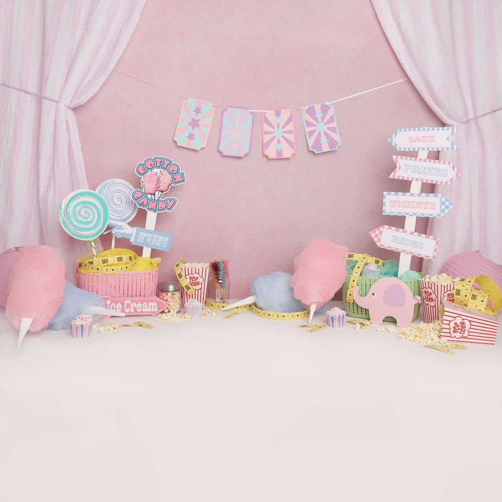 Kate Pink Birthday Carnival Backdrop Designed by Melissa King - Kate Backdrop AU