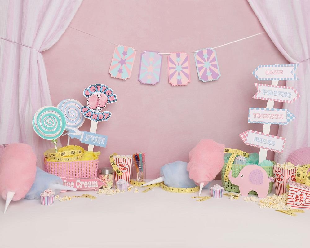 Kate Pink Birthday Carnival Backdrop Designed by Melissa King - Kate Backdrop AU