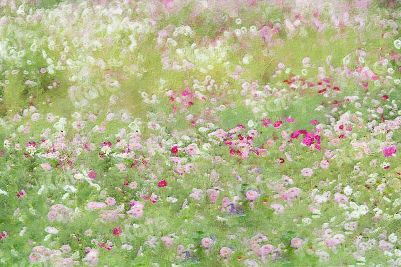 Kate Fine Art Grass and Flowers Oil Painting Backdrop for Photography - Kate Backdrop AU