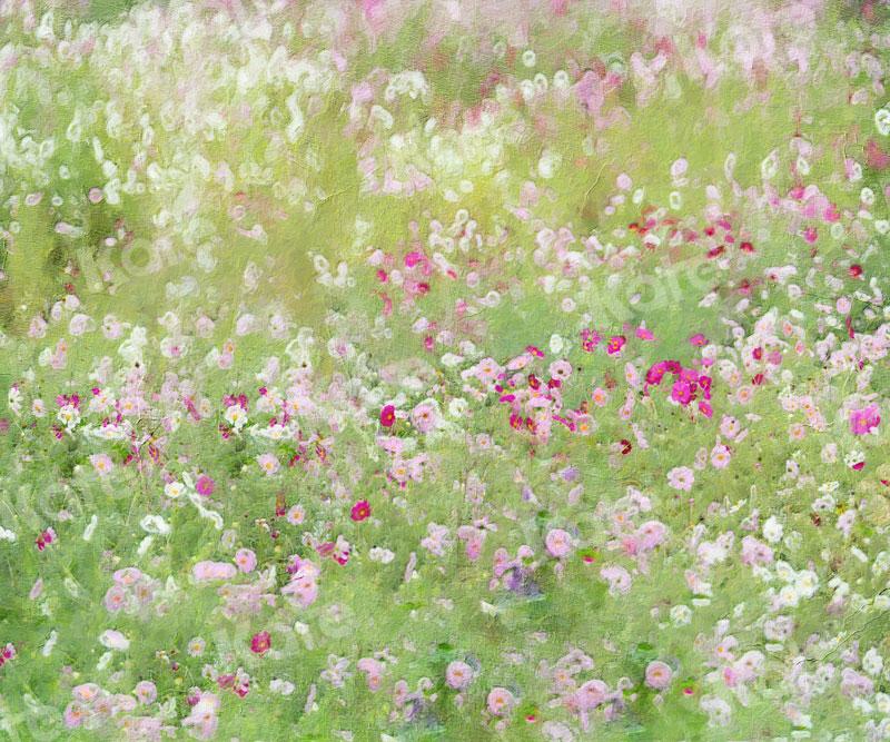 Kate Fine Art Grass and Flowers Oil Painting Backdrop for Photography - Kate Backdrop AU