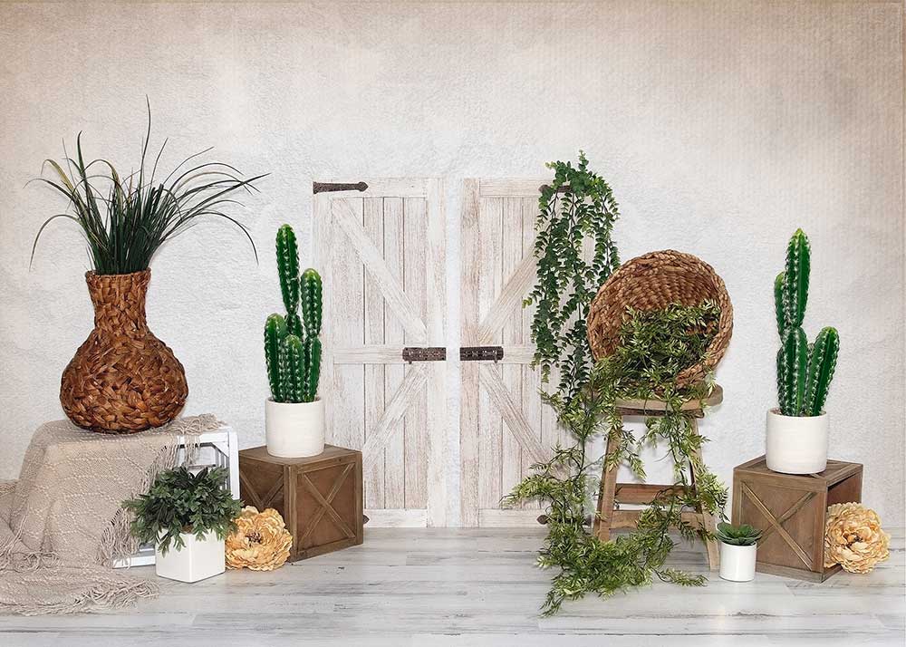 Kate Summer Cactus Door Backdrop Designed by Valerie Miranda - Kate Backdrop AU