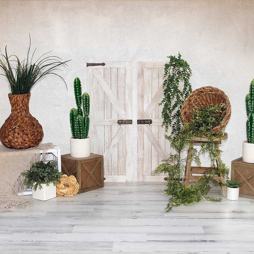 Kate Summer Cactus Door Backdrop Designed by Valerie Miranda - Kate Backdrop AU