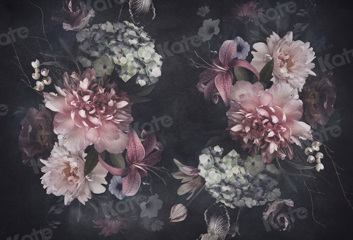 Kate Fine Art Dark Florals Blossoms Backdrop for Photography - Kate Backdrop AU