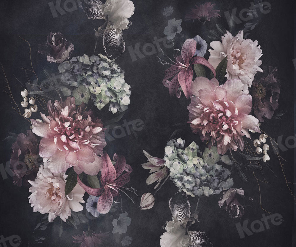 Kate Fine Art Dark Florals Blossoms Backdrop for Photography - Kate Backdrop AU