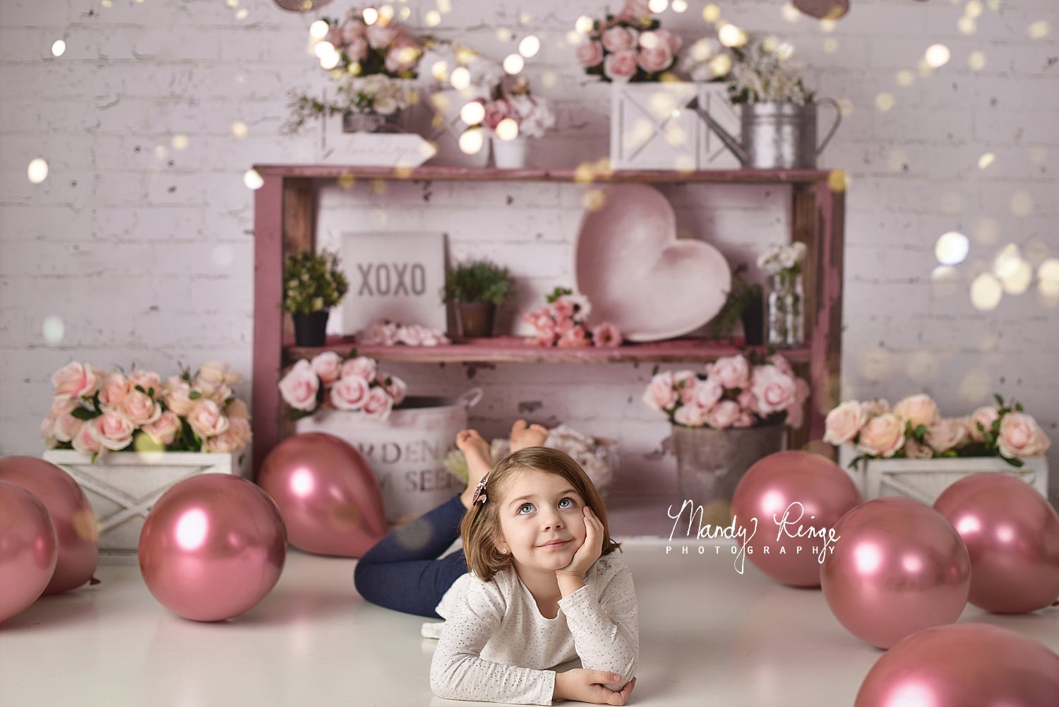 Kate Valentine's Day Backdrop Rose Gold Designed by Mandy Ringe Photography