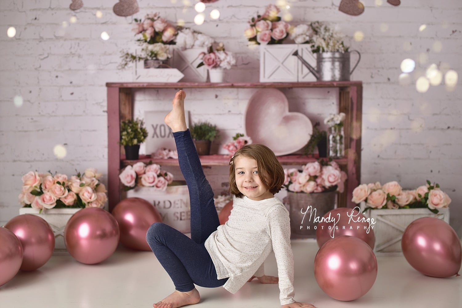 Kate Valentine's Day Backdrop Rose Gold Designed by Mandy Ringe Photography