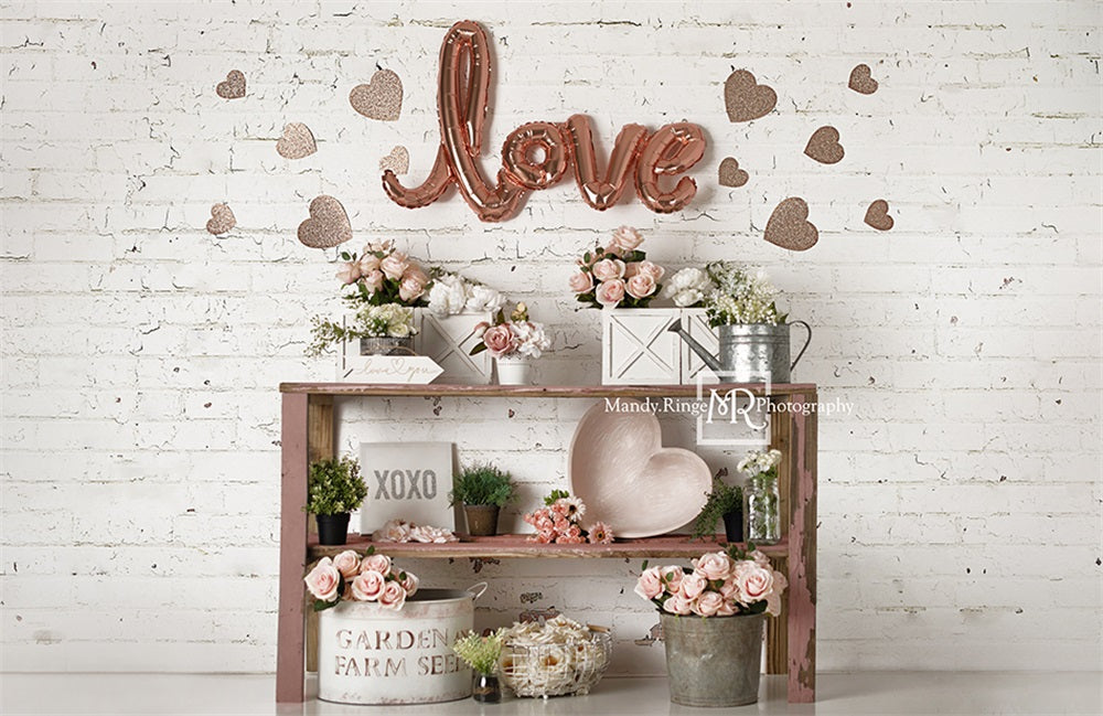 Kate Valentine's Day Backdrop Rose Gold Designed by Mandy Ringe Photography