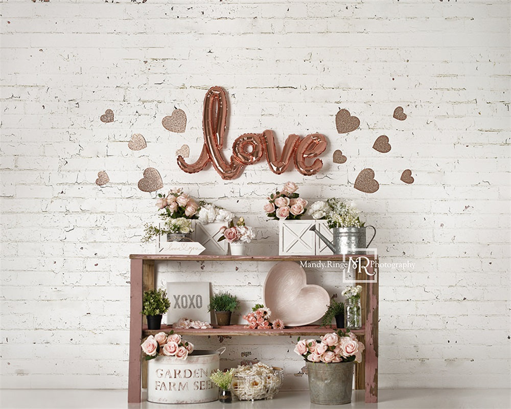 Kate Valentine's Day Backdrop Rose Gold Designed by Mandy Ringe Photography