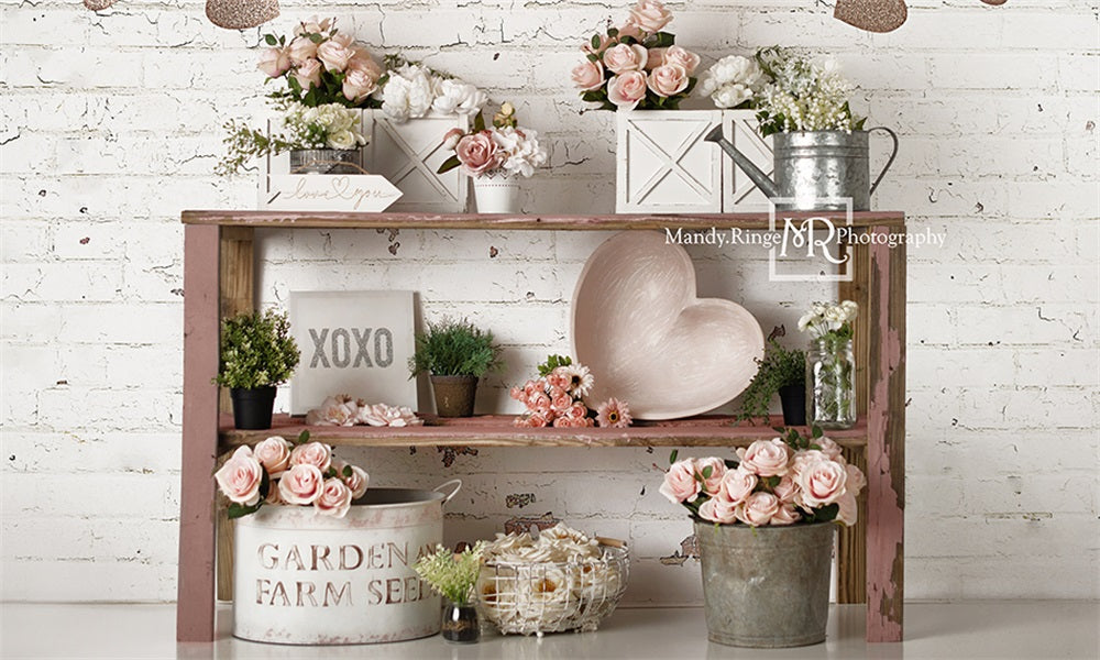 Kate Valentine's Day Backdrop Rose Gold Designed by Mandy Ringe Photography