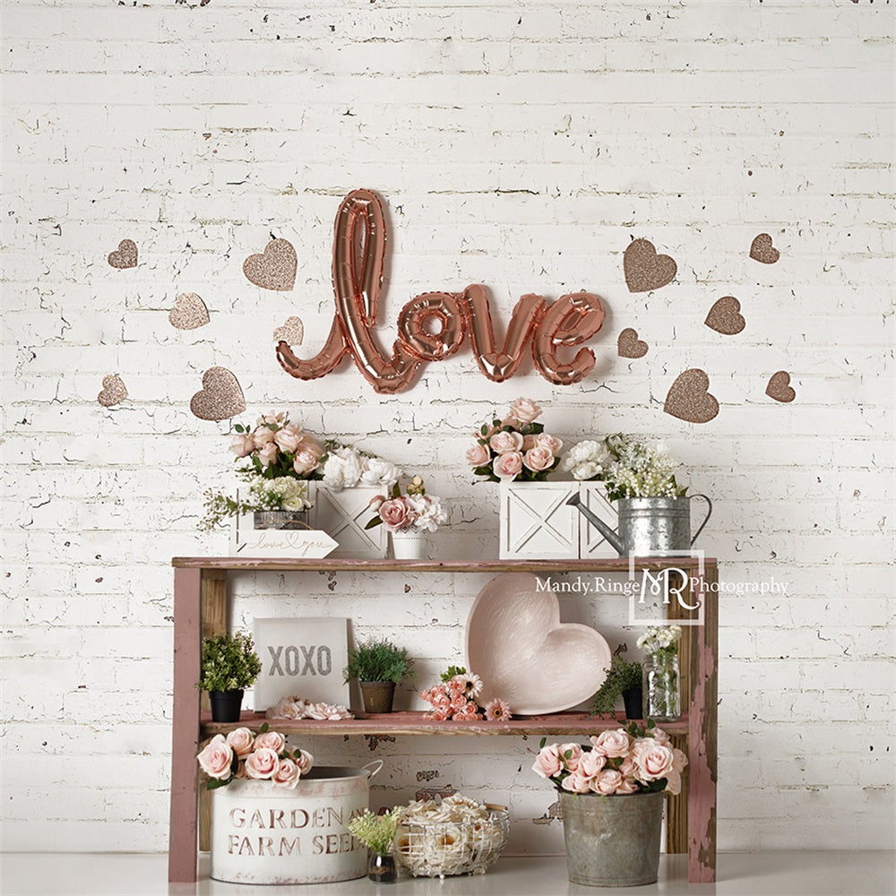 Kate Valentine's Day Backdrop Rose Gold Designed by Mandy Ringe Photography