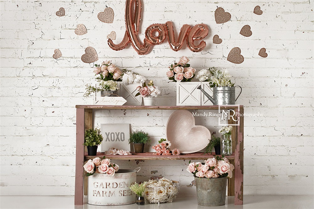 Kate Valentine's Day Backdrop Rose Gold Designed by Mandy Ringe Photography